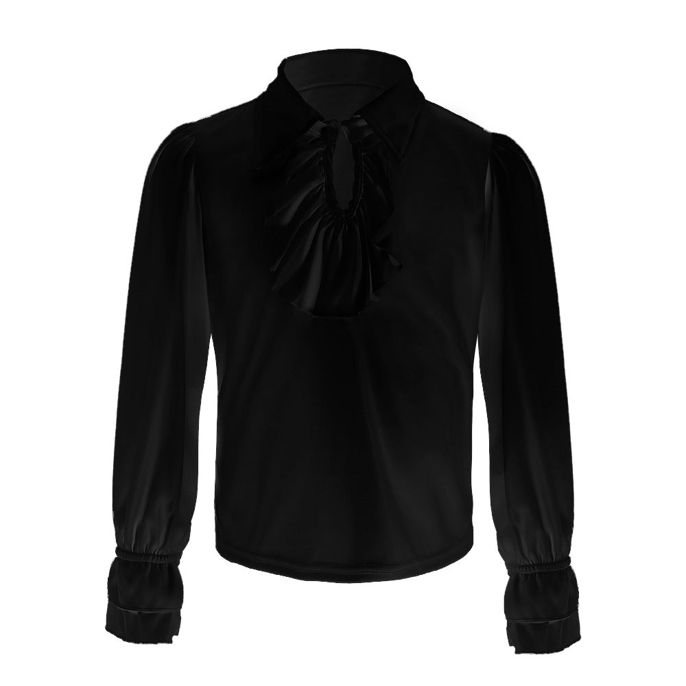 Kids Vampire Renaissance Victorian Ruffle Medieval Halloween Costume Pirate Knight