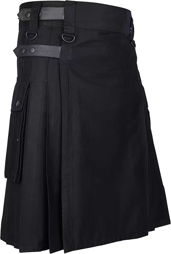 Mens Scottish Kilt Plaid Pleated Skirt Tartan Utility Costume Holiday Dress