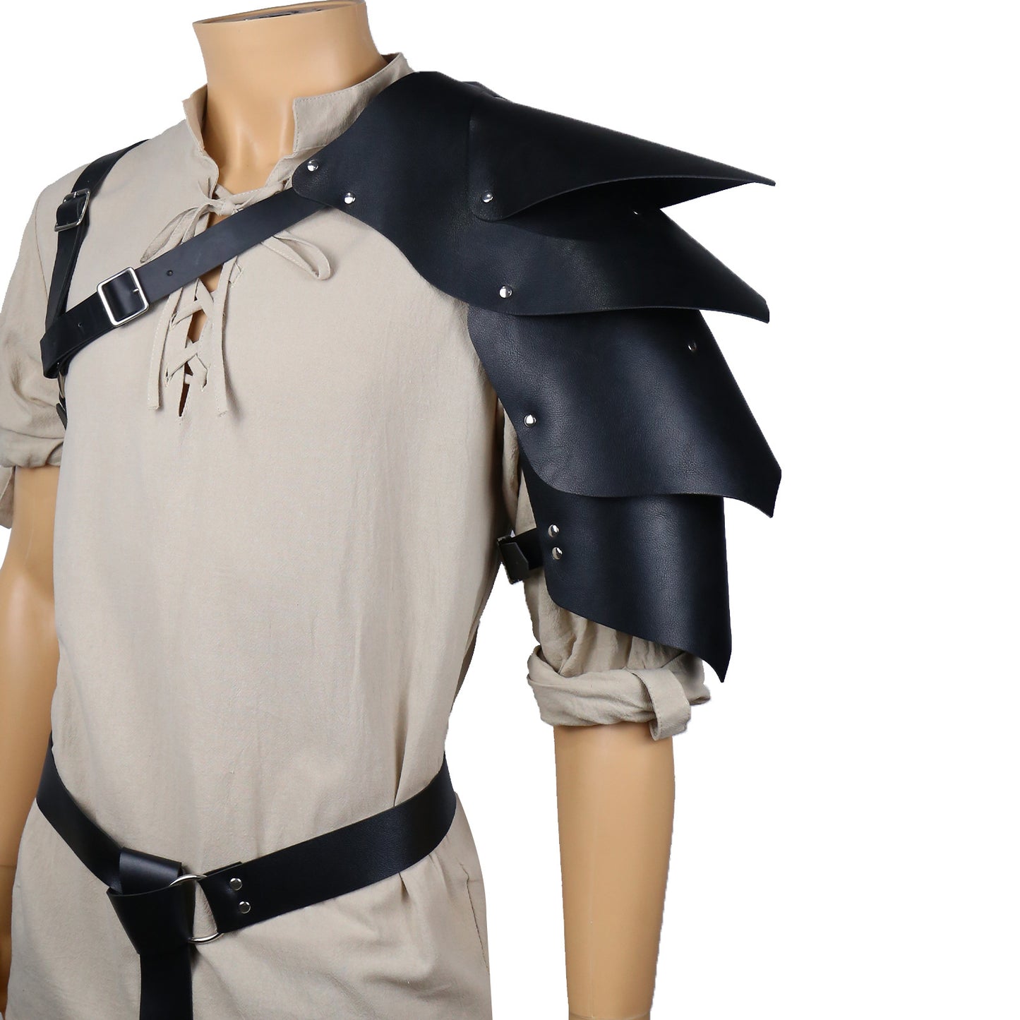 Medieval Knight Pauldron Shoulder Armor Wide Belt Viking Cosplay Gear