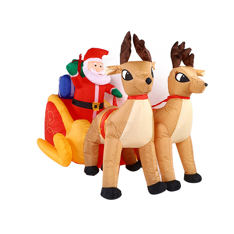 Christmas Inflatable Santa Sleigh Reindeer LED Outdoor Yard Garden Decor
