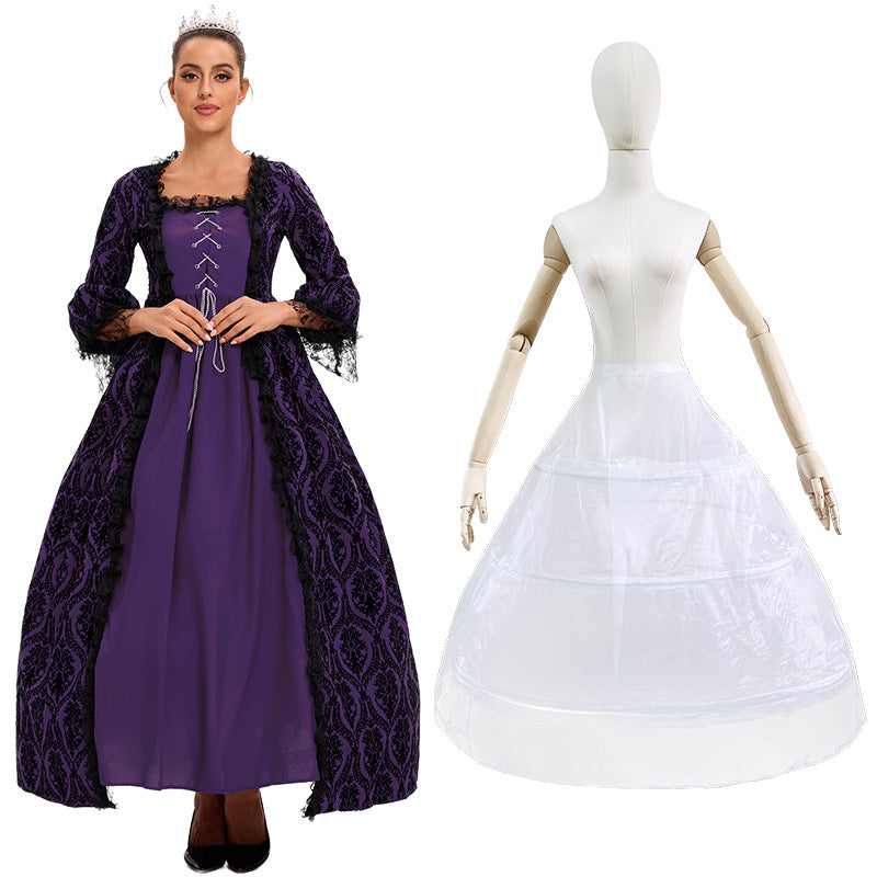 Women’s Vintage Gothic Renaissance Lace Court Dress Medieval Victorian Ball Gown