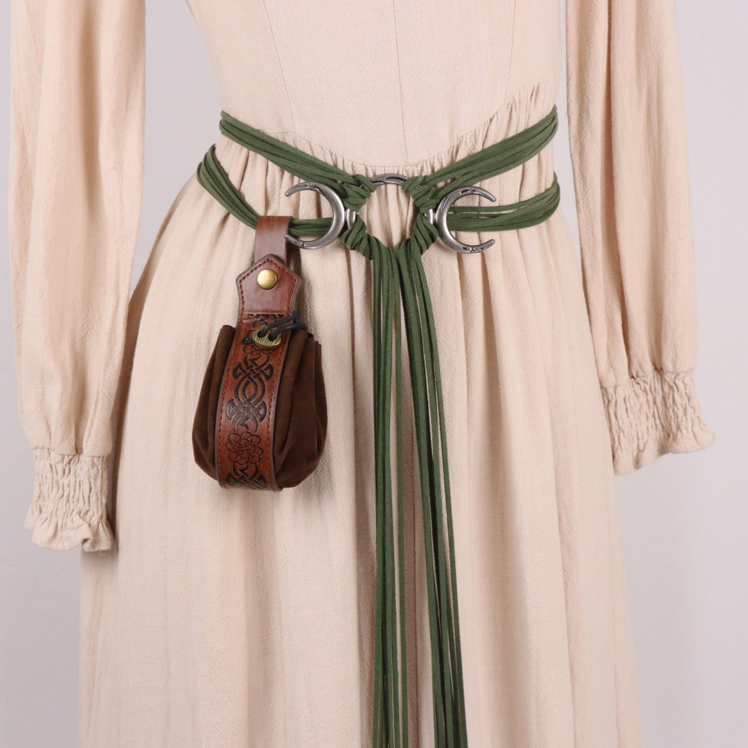 Womens Medieval Renaissance Belt Viking Dress Waist Sash Faux Leather