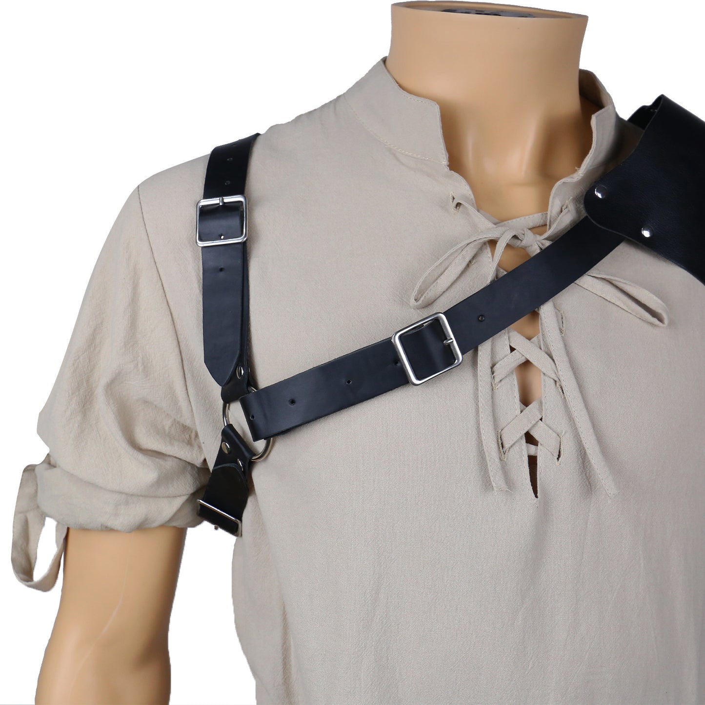 Medieval Knight Pauldron Shoulder Armor Wide Belt Viking Cosplay Gear