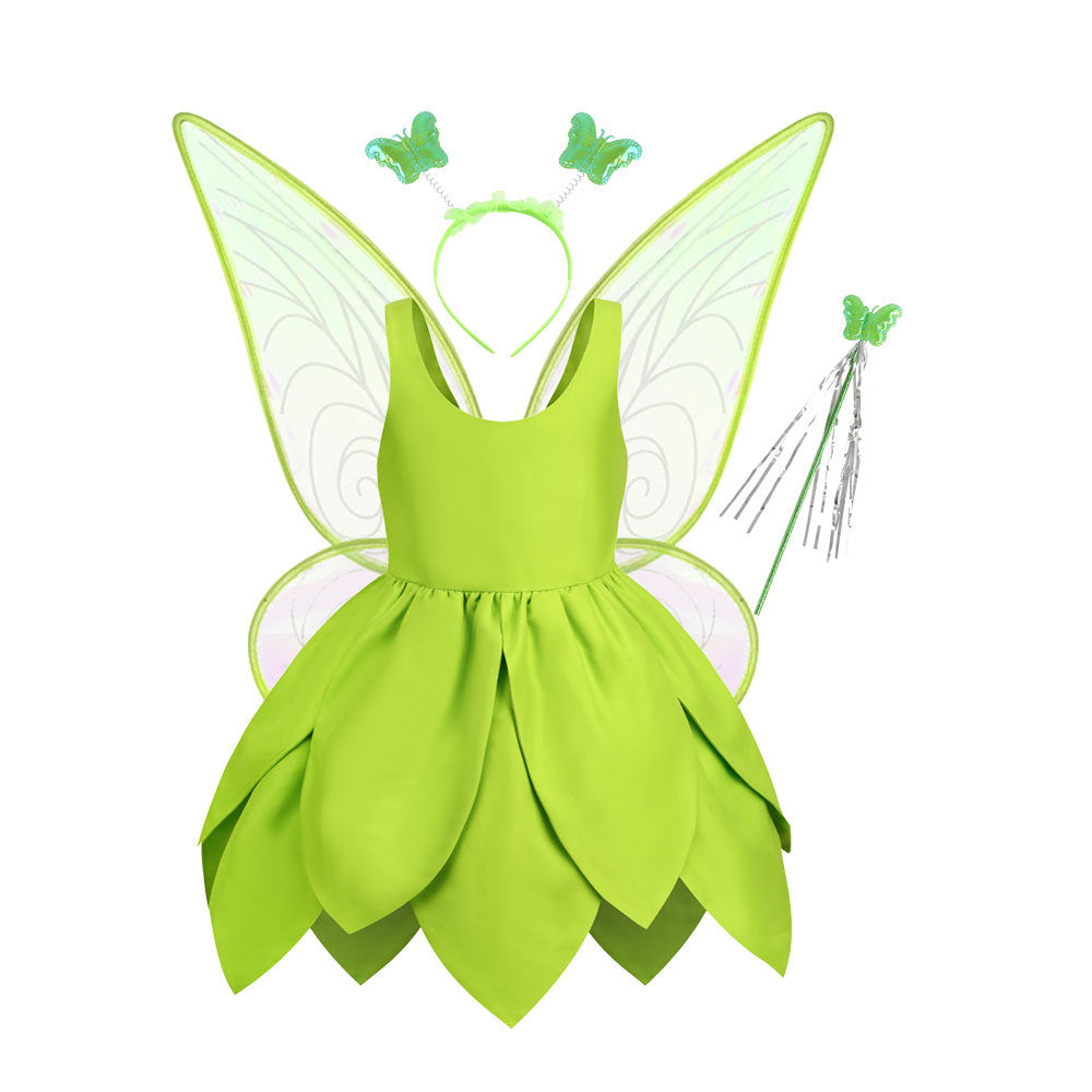 Green Elf Elsa Wonderful Fairy Tinker Bell Princess Dress Tinker Bell