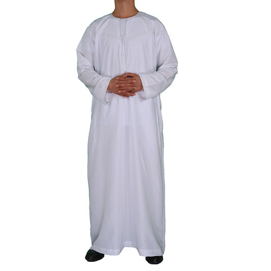 Mens Muslim Clothing Saudi Arab Long Sleeve Thobe Islamic Jubba Kaftan Oman Style Arabic Robe Bisht