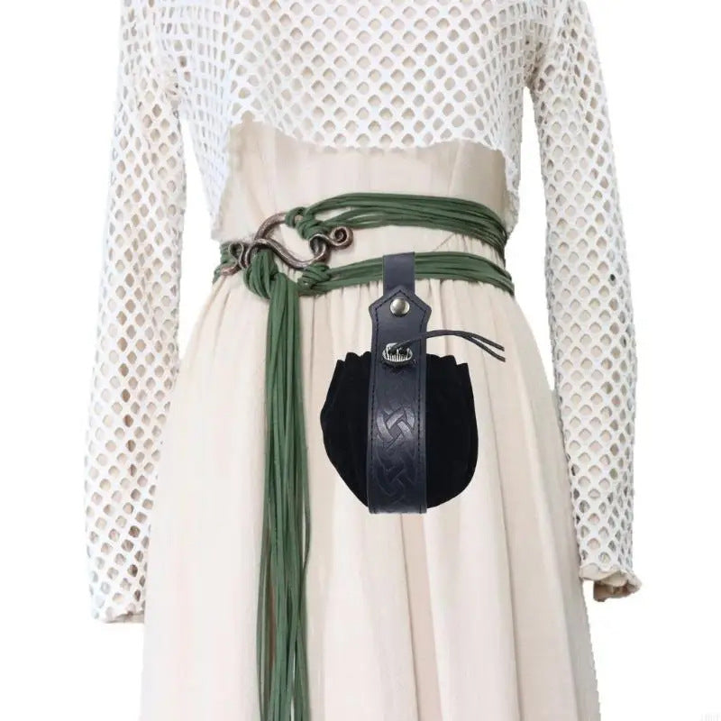 Womens Medieval Renaissance Belt Viking Dress Waist Sash Faux Leather
