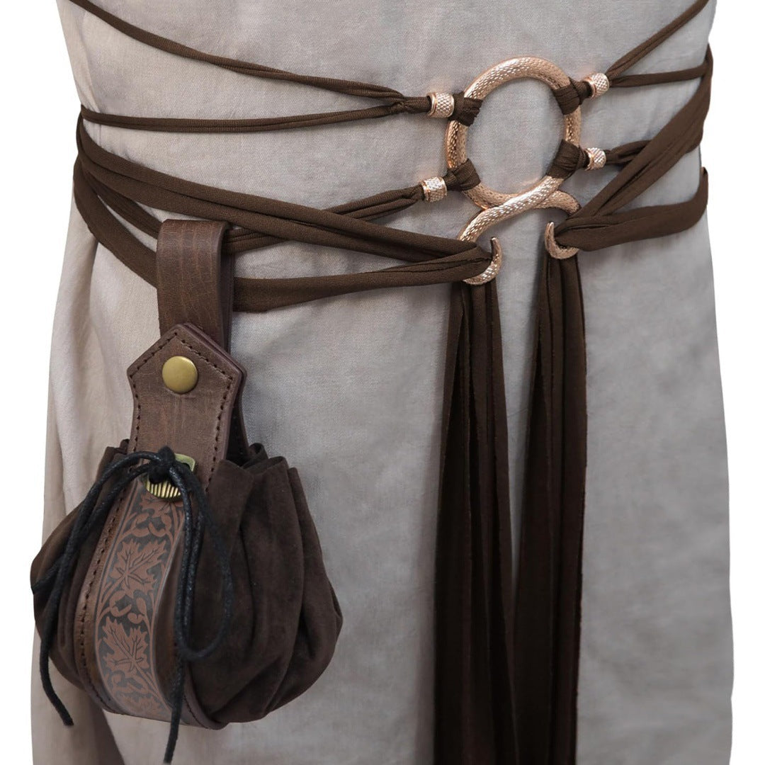 Womens Medieval Renaissance Belt Viking Dress Waist Sash Faux Leather