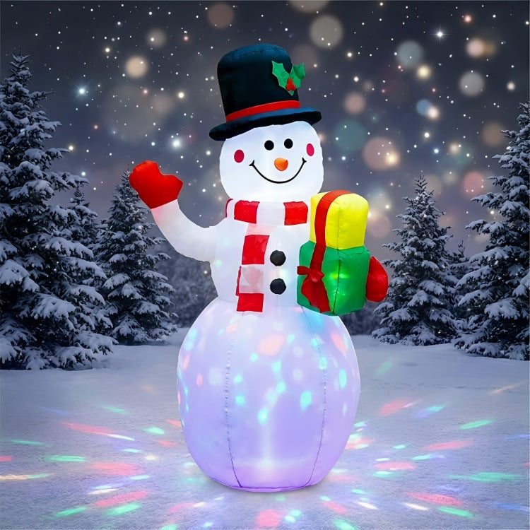 1.5M / 5FT Rotating Inflatable Snowman LED Christmas Garden Lawn Decor Plug Option