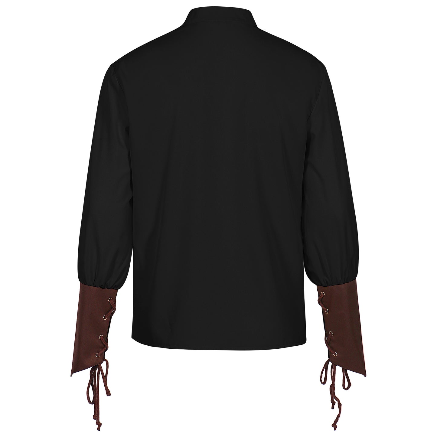 Mens Steampunk Pirate Shirt Lace Up Long Sleeve Medieval Tunic Top 3 Colors
