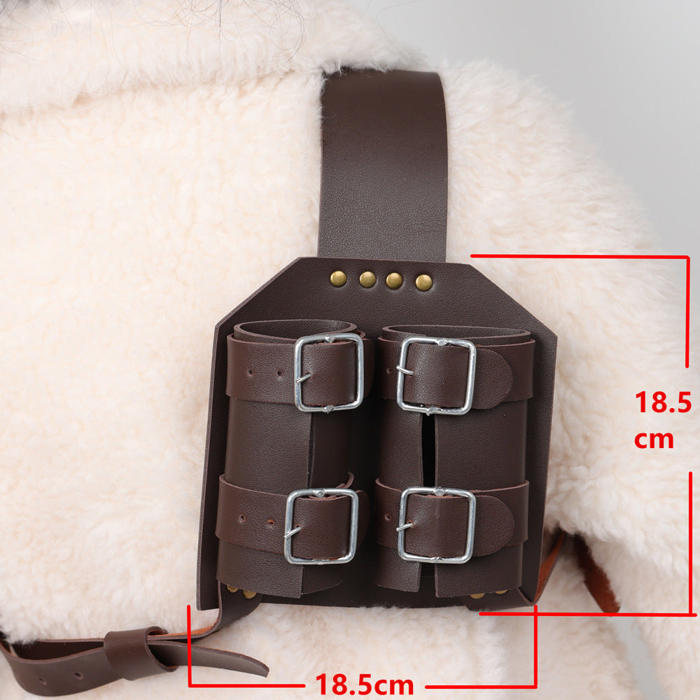 Medieval Double Sword Scabbard Harness PU Leather Knight LARP Back Holder