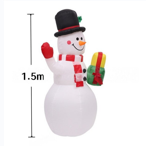 1.5M / 5FT Rotating Inflatable Snowman LED Christmas Garden Lawn Decor Plug Option