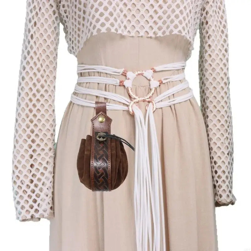 Womens Medieval Renaissance Belt Viking Dress Waist Sash Faux Leather