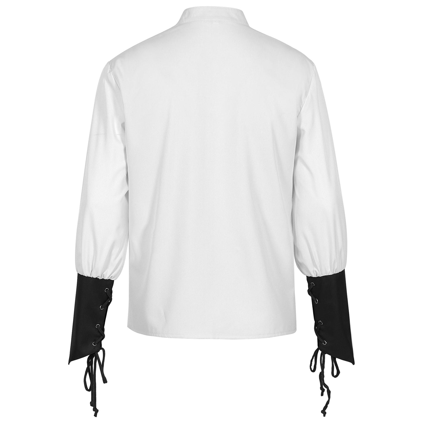 Mens Steampunk Pirate Shirt Lace Up Long Sleeve Medieval Tunic Top 3 Colors
