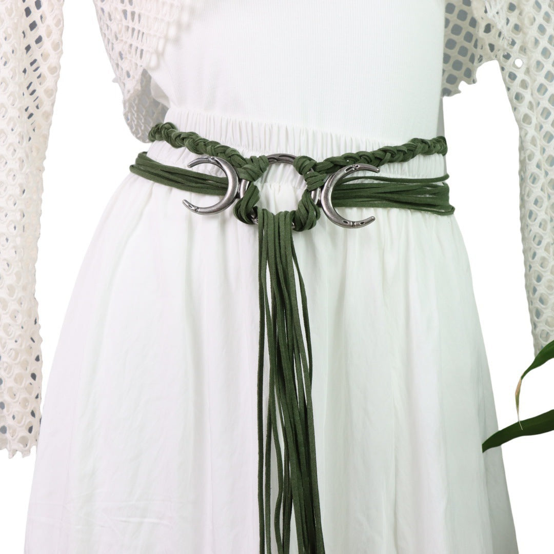 Womens Medieval Renaissance Belt Viking Dress Waist Sash Faux Leather