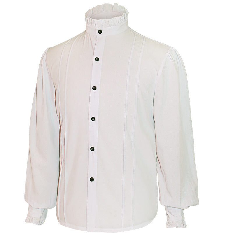 Men’s Pleated Pirate Shirt – Steampunk Medieval Renaissance Top