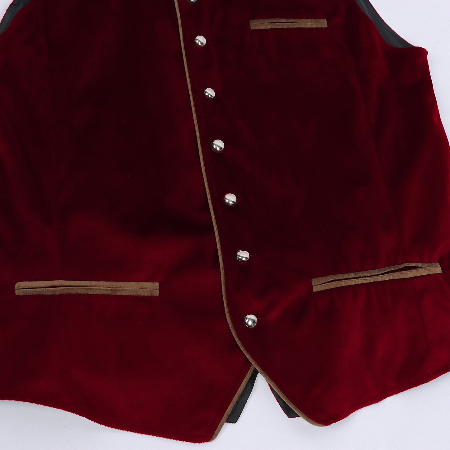 Mens Vintage Velvet Vest Metal Button Tavern Waiter Oktoberfest Waistcoat