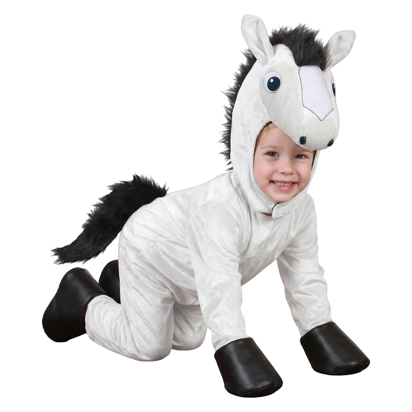 Kids Horse Fancy Dress Jumpsuit with Hood Hoof Covers Party Costume