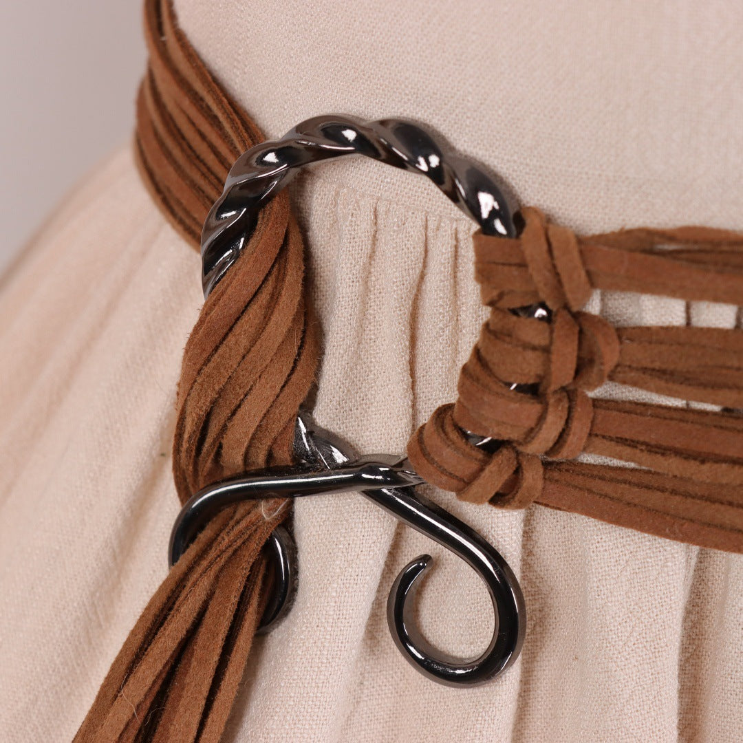 Womens Medieval Renaissance Belt Viking Dress Waist Sash Faux Leather