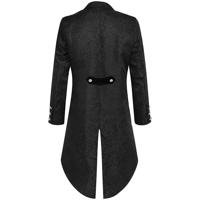 Men’s Steampunk Velvet Tailcoat – Victorian Formal Long Jacket