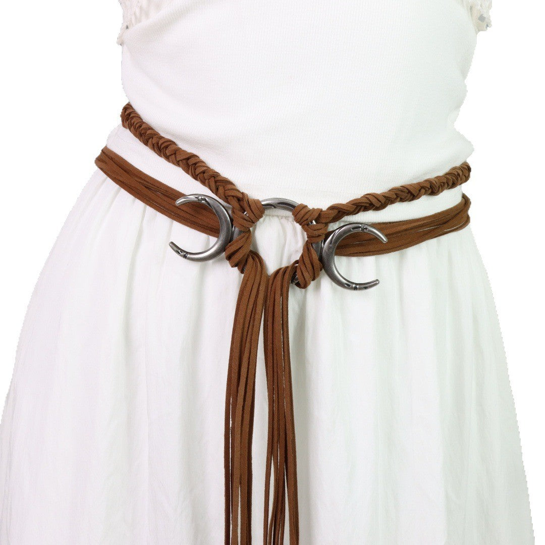 Womens Medieval Renaissance Belt Viking Dress Waist Sash Faux Leather
