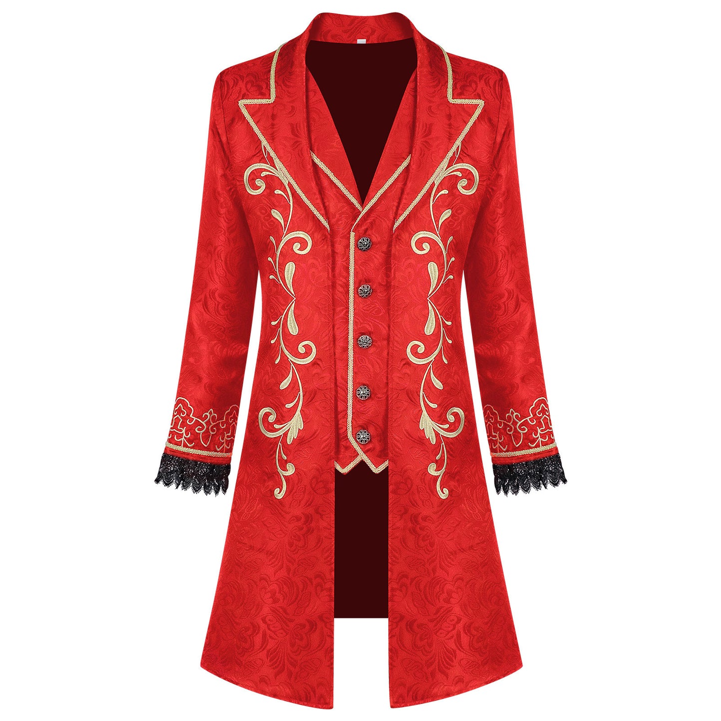 Men's Victorian Prince Long Coat Gothic Baroque Renaissance Cosplay Costume