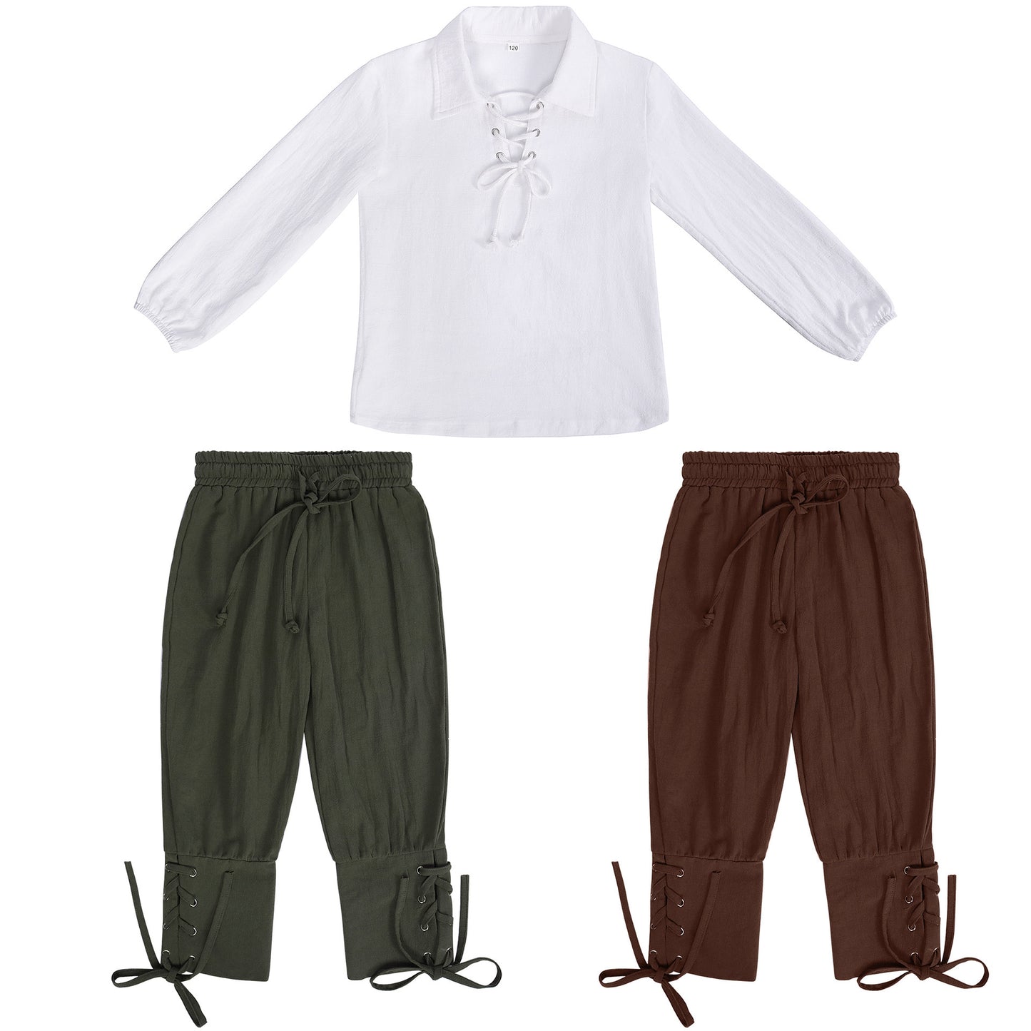 Kids Pirate Costume Set Medieval Renaissance Shirt Pants