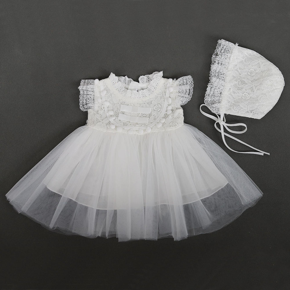 Lightweight Breathable Baby Girl Lace Dress – Puffy Tulle Princess Gown
