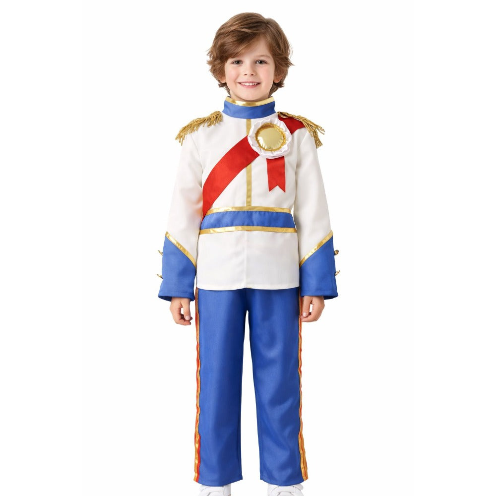 Kids Boys Prince Charming Costume Medieval Royal Prince Outfit Costume Aged 3-10