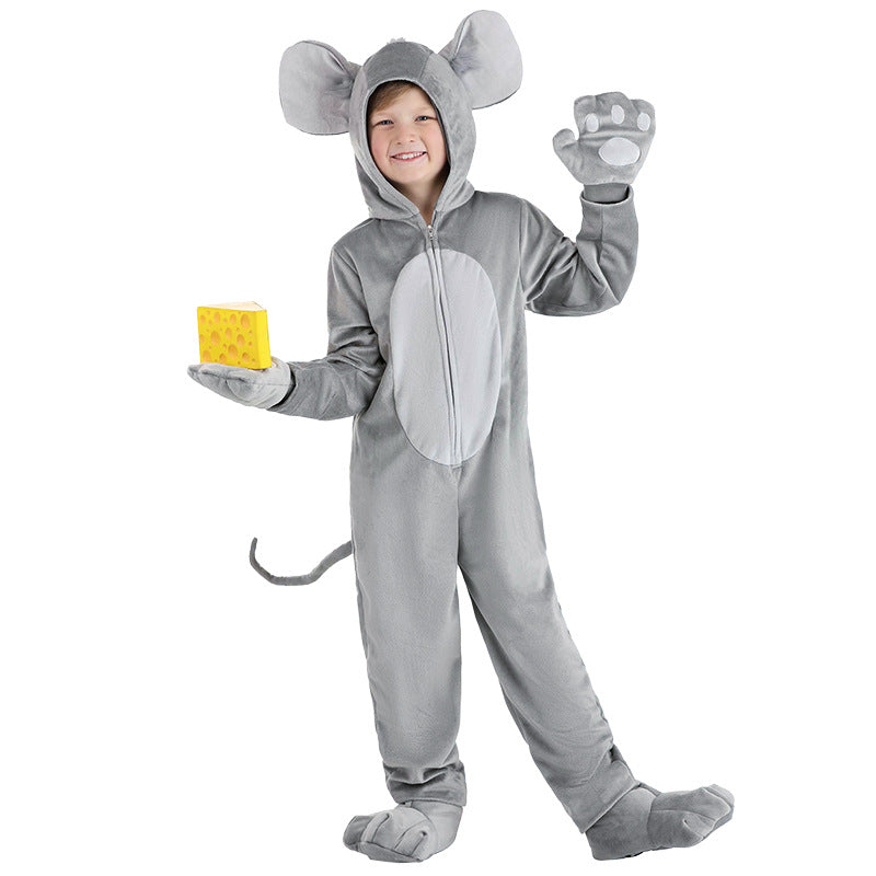 Kids Mouse Costume Jumpsuit Book Week Animal Fancy Dress Pajamas