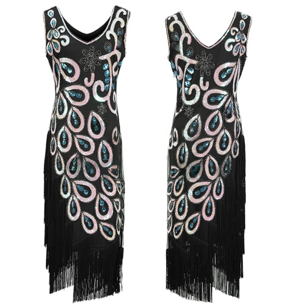 Deluxe Green 1920s Flapper Dress – Gatsby Costume with Accessories MEEJOY