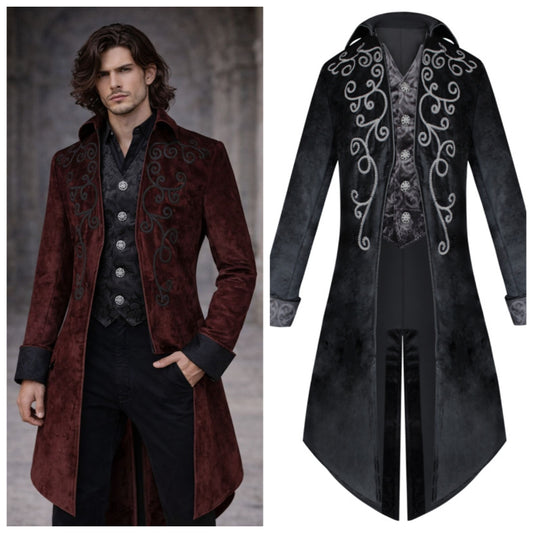 Victorian Mens Tailcoat Steampunk Tailcoat Jacket Gothic Coat Halloween Costume