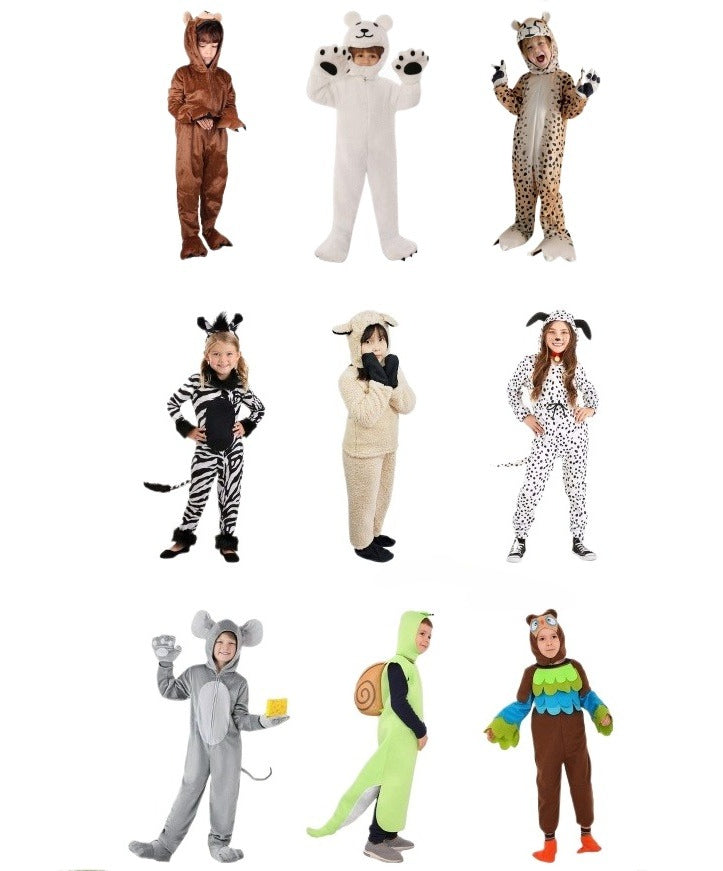 Kids Animal Costume Onesie Pajamas Fancy Dress Book Week Zoo Party S-XL