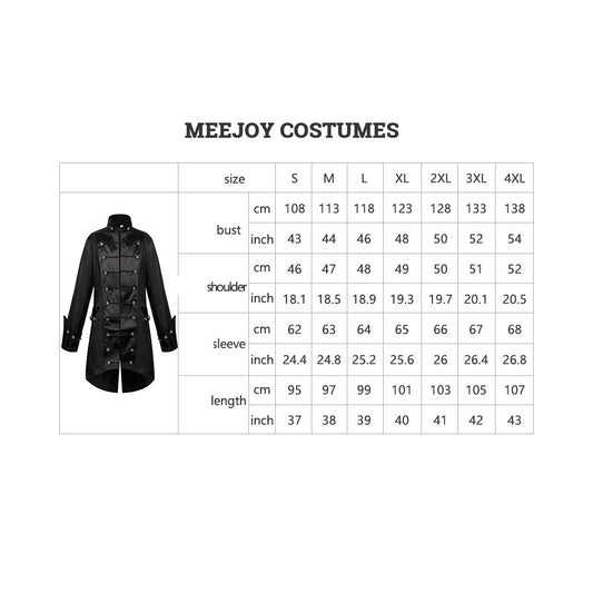 Medieval Renaissance Punk Coat Metal Vintage Buttons Magician Performance Costume