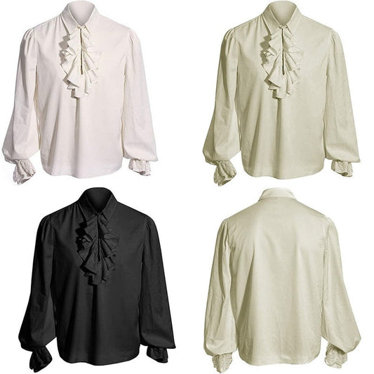 Women Men Regency Shirt Victorian Top Medieval Renaissance Gothic Vampire Costume